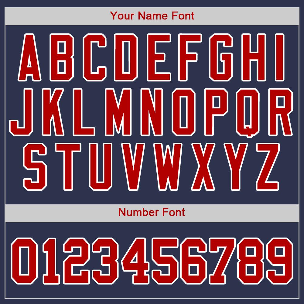 Custom Navy Red-White Authentic Baseball Jersey view 4