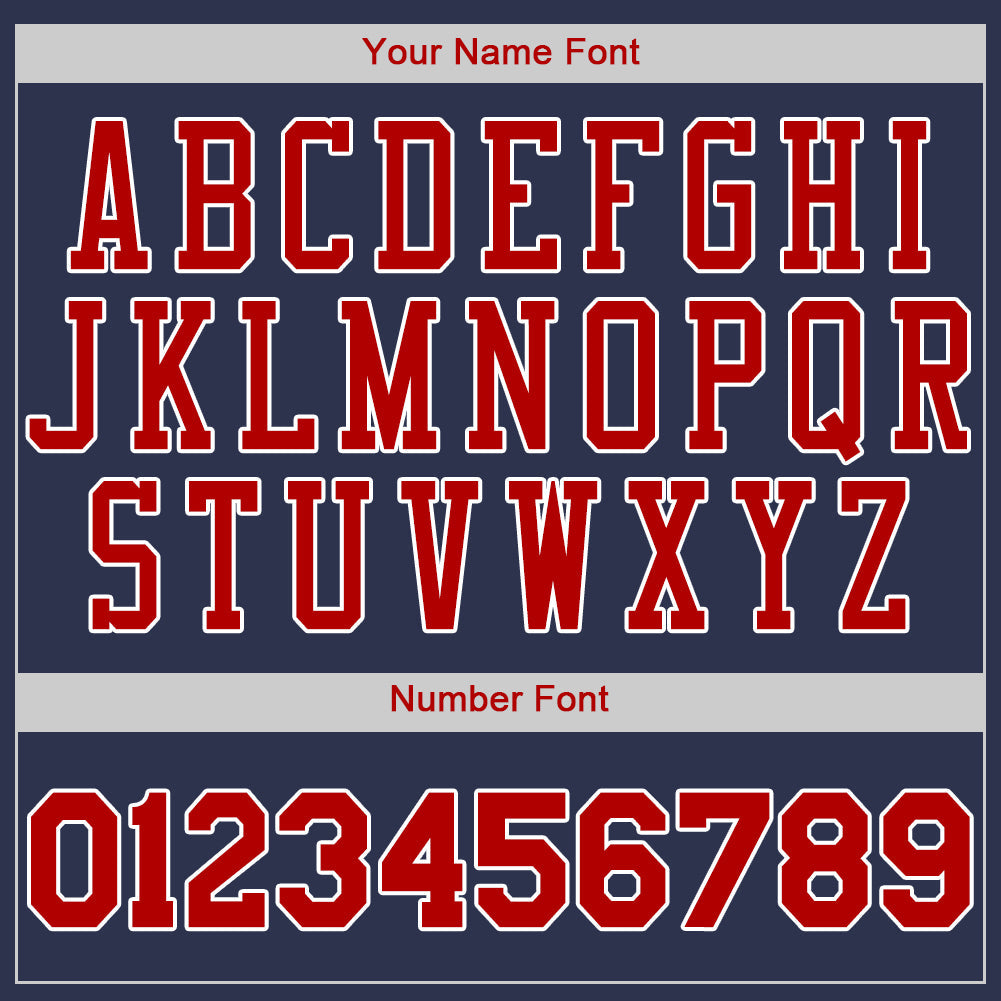 Custom Navy Red-White Authentic Baseball Jersey view 4