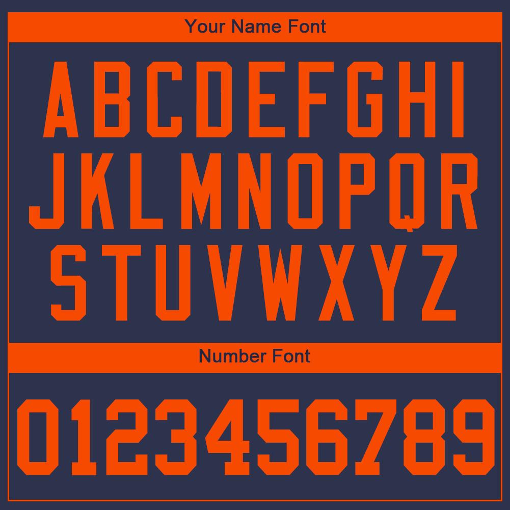 Custom Navy Orange Authentic Baseball Jersey view 4