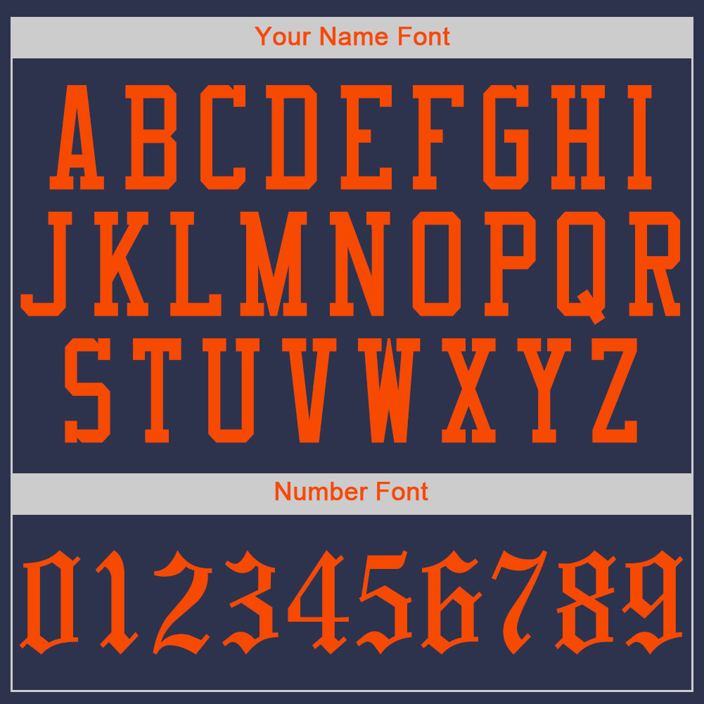 Custom Navy Orange Authentic Baseball Jersey view 4