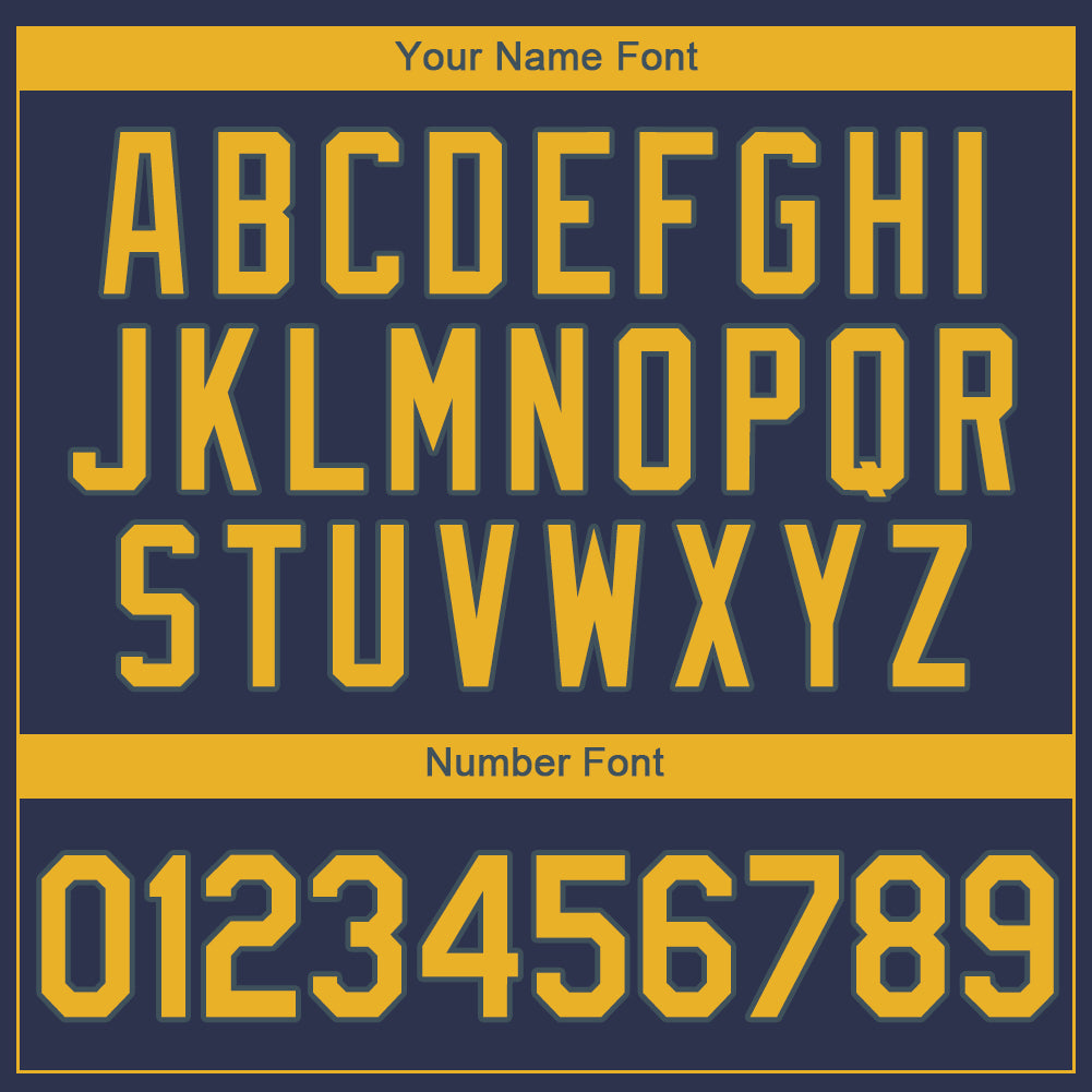 Custom Navy Gold Authentic Baseball Jersey view 5