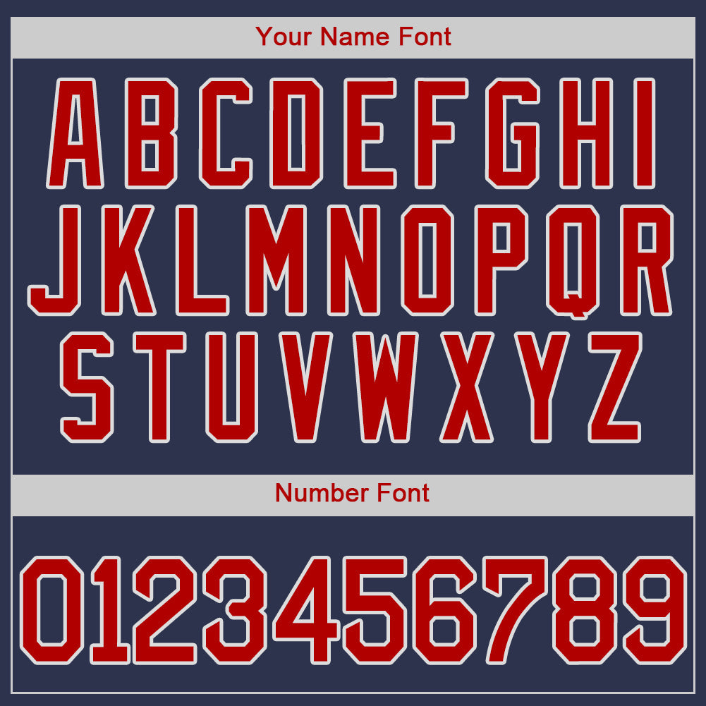 Custom Navy Red-White Authentic Baseball Jersey view 4