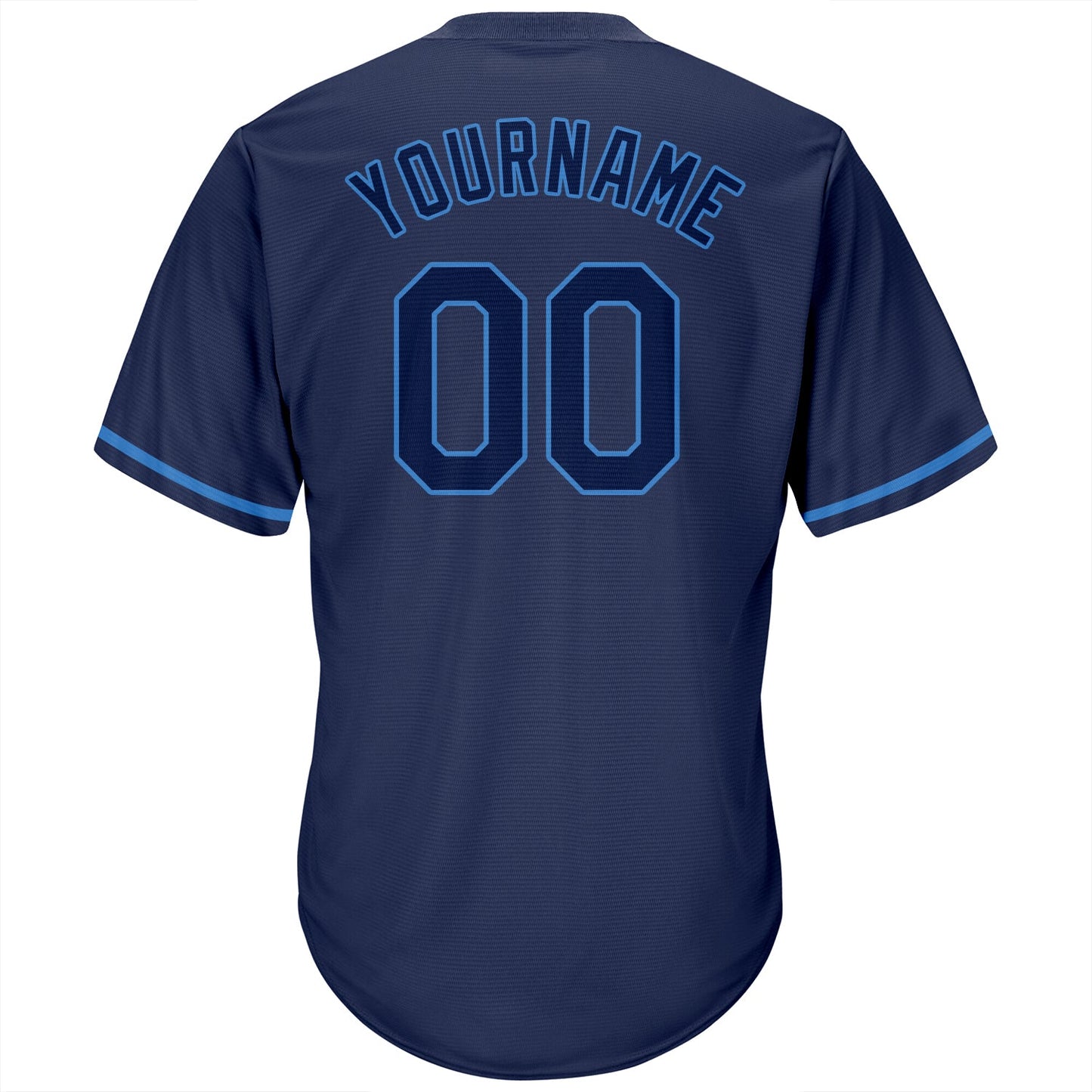 Custom Navy Navy-Powder Blue Authentic Throwback Rib-Knit Baseball Jersey Shirt view 3