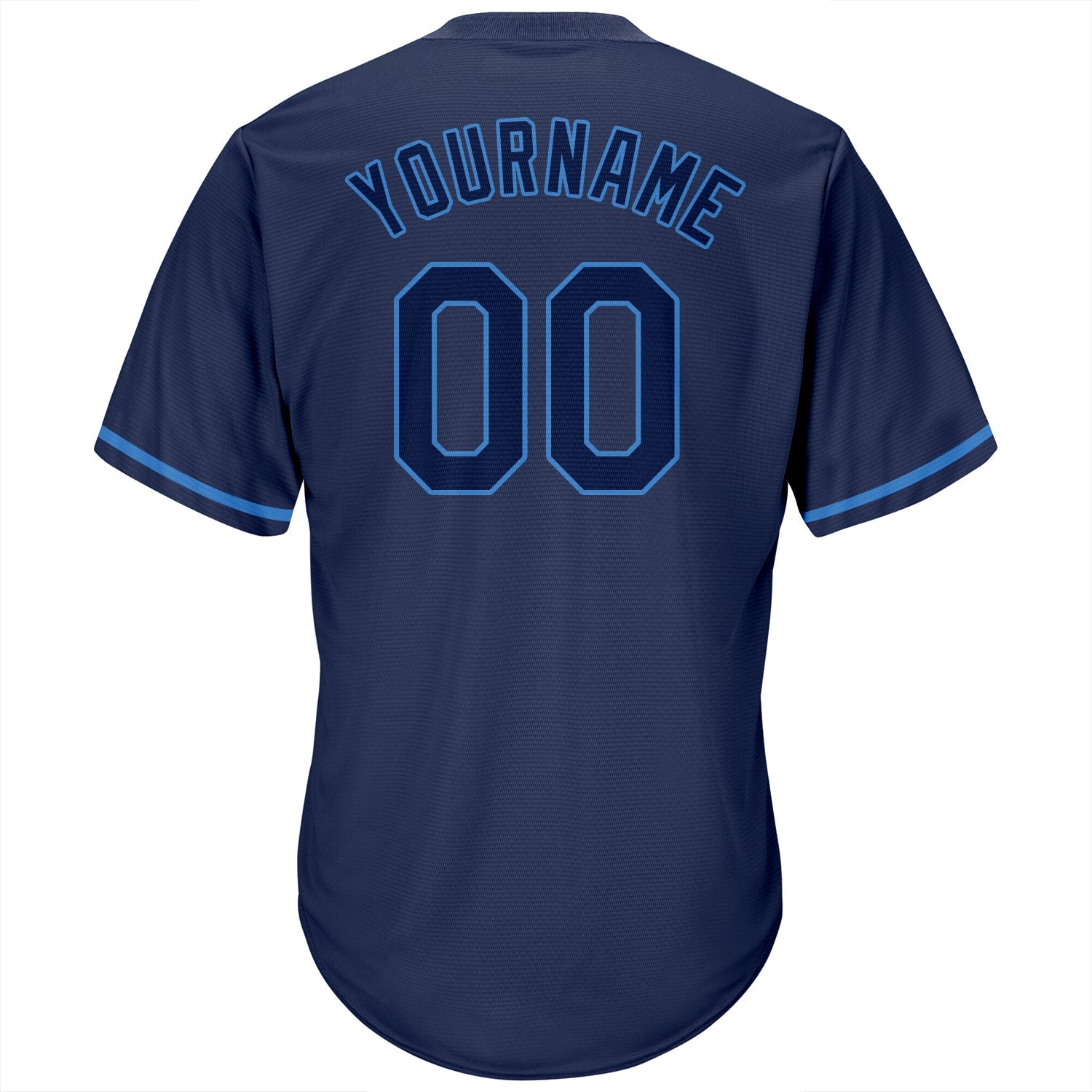 Custom Navy Navy-Powder Blue Authentic Throwback Rib-Knit Baseball Jersey Shirt view 3