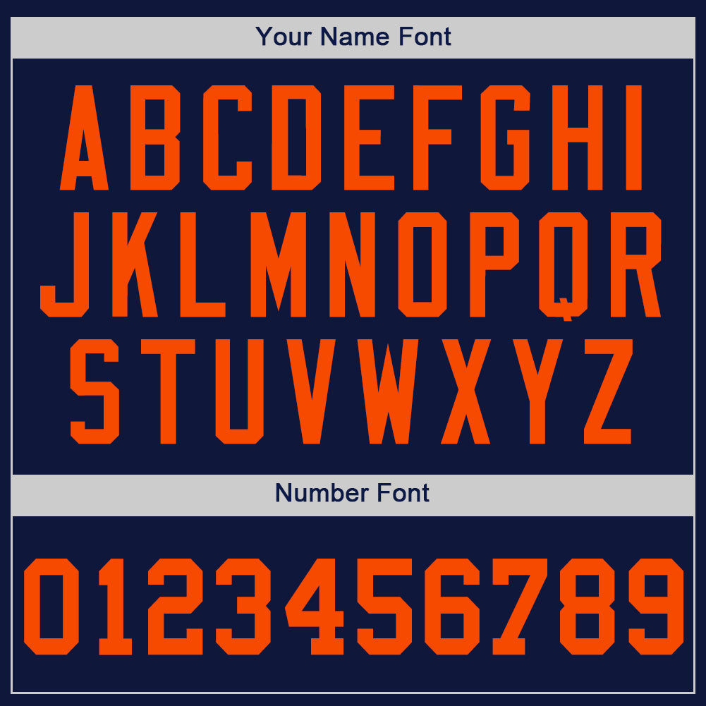 Custom Navy Orange Authentic Baseball Jersey view 4