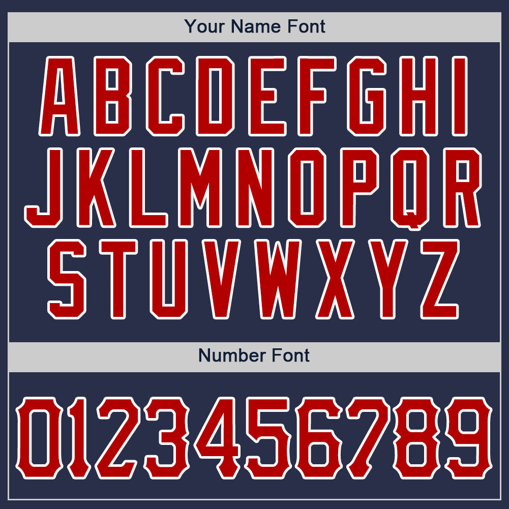 Custom Navy Red-White Authentic Baseball Jersey view 4