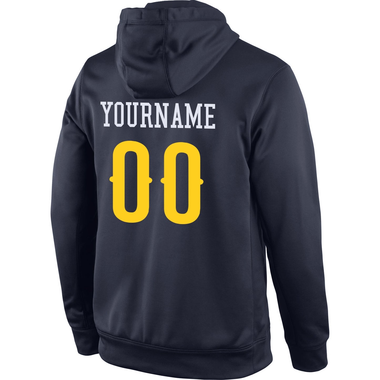 Custom Stitched Navy Gold-White Sports Pullover Sweatshirt Hoodie view 3