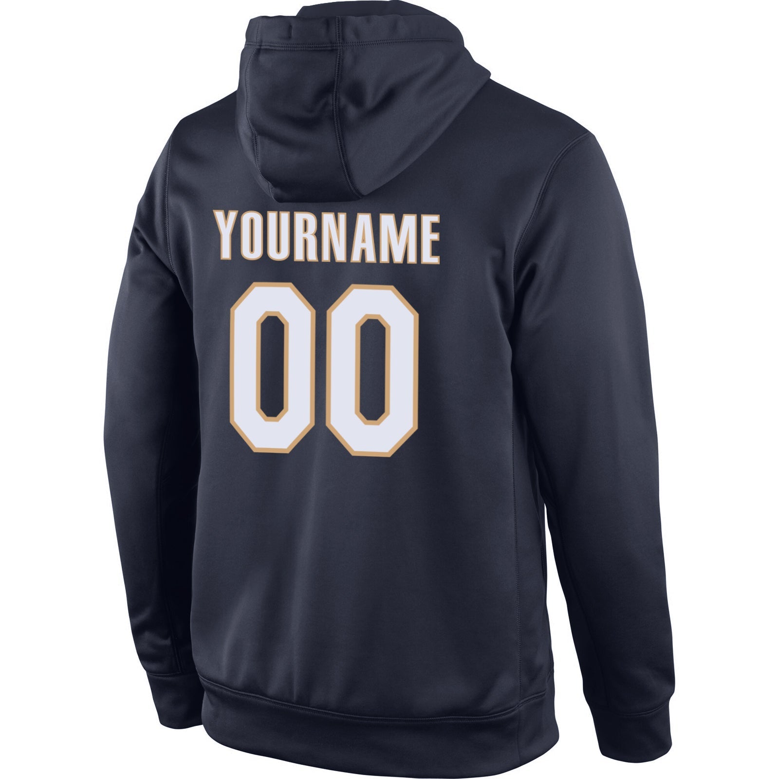 Custom Stitched Navy White-Old Gold Sports Pullover Sweatshirt Hoodie view 3