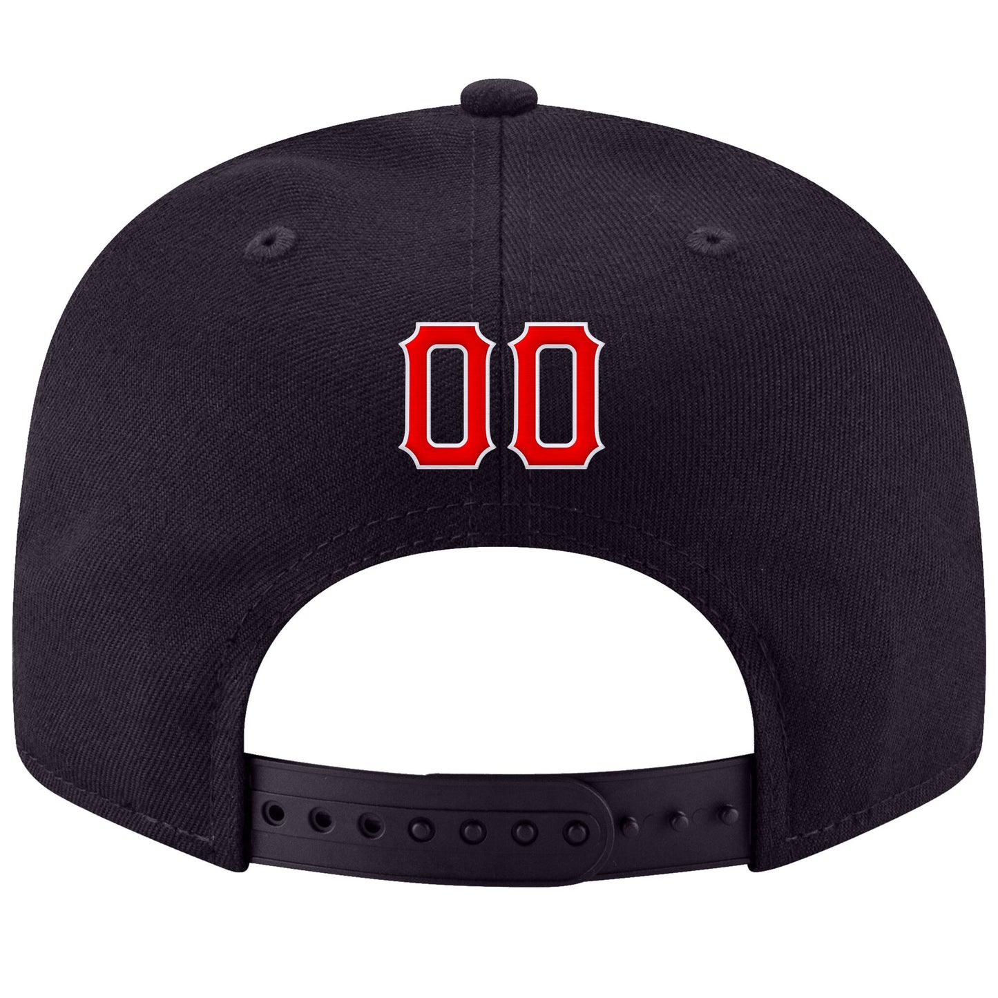 Custom Navy Red-White Stitched Adjustable Snapback Hat view 3