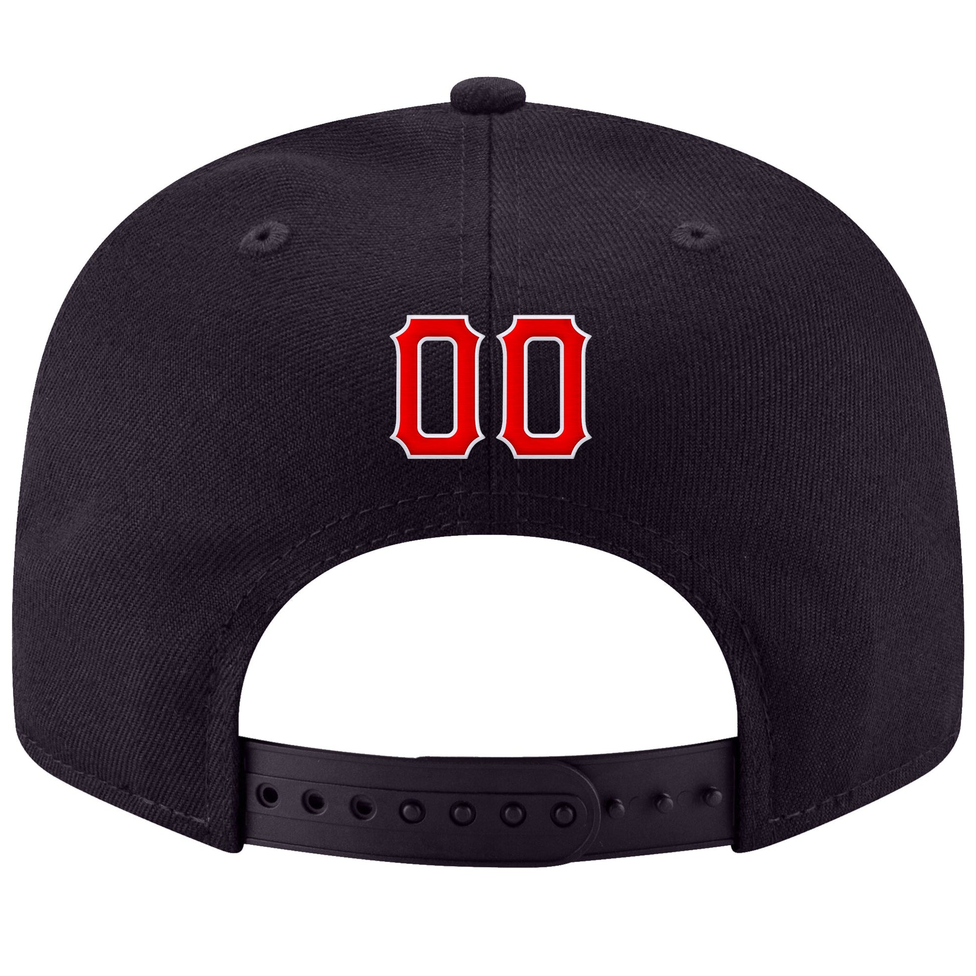 Custom Navy Red-White Stitched Adjustable Snapback Hat view 3