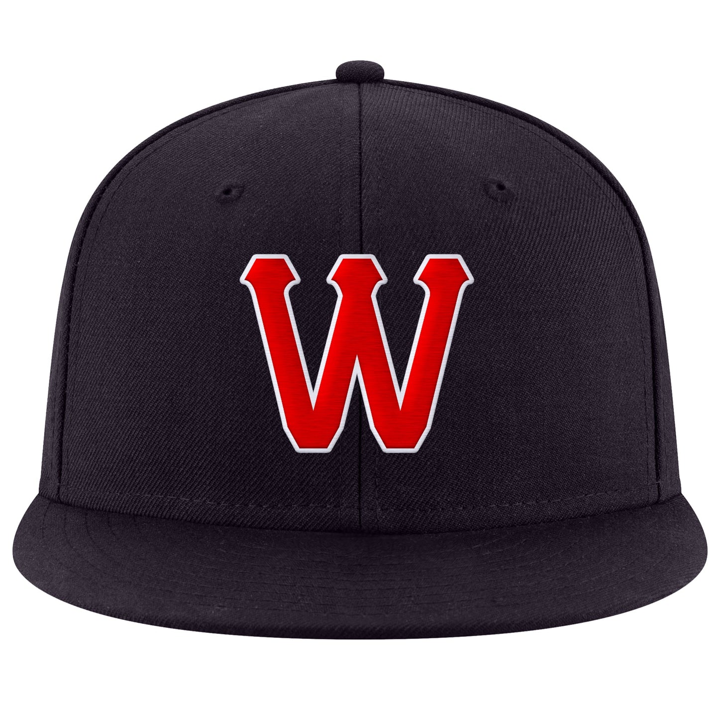 Custom Navy Red-White Stitched Adjustable Snapback Hat view 2