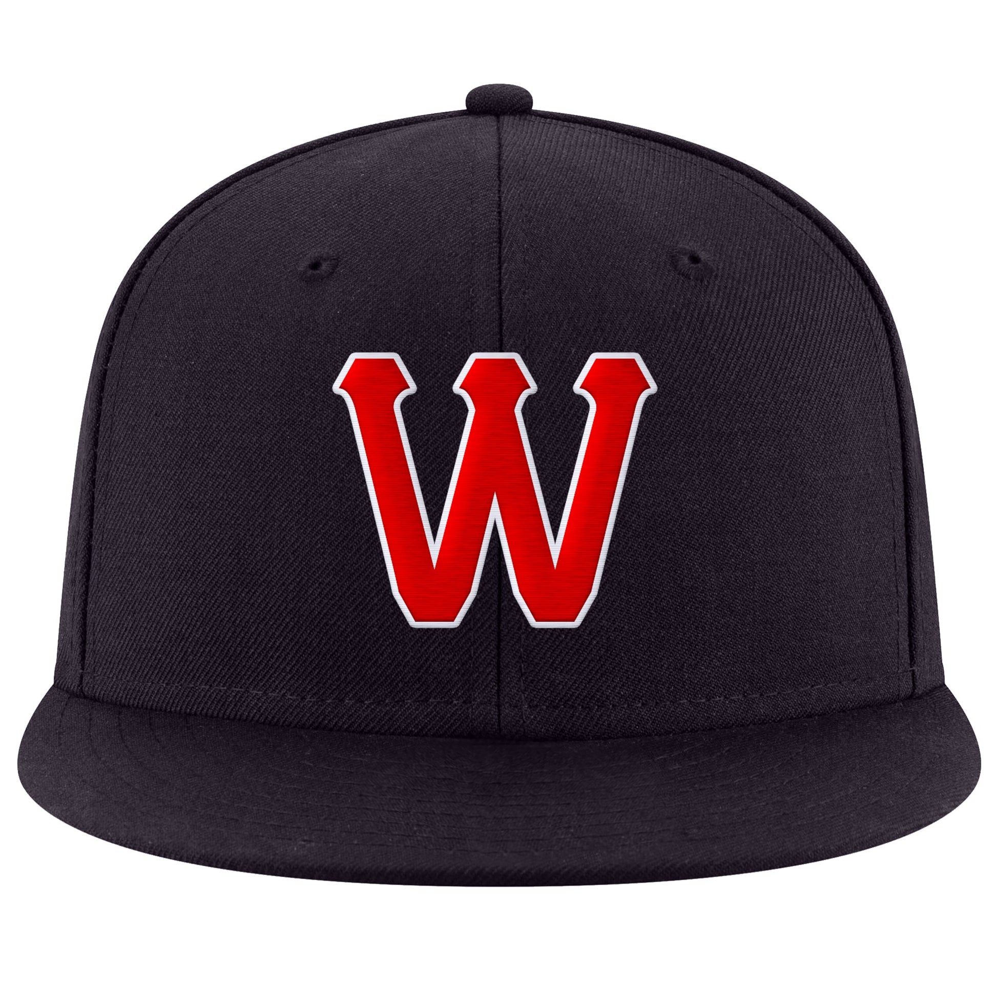 Custom Navy Red-White Stitched Adjustable Snapback Hat view 2