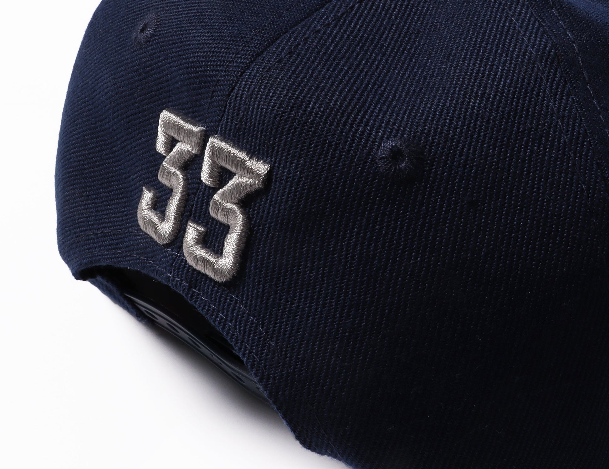 Custom Navy Gray-White Stitched Adjustable Snapback Hat view 7