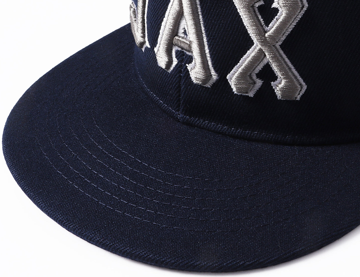 Custom Navy Gray-White Stitched Adjustable Snapback Hat view 8