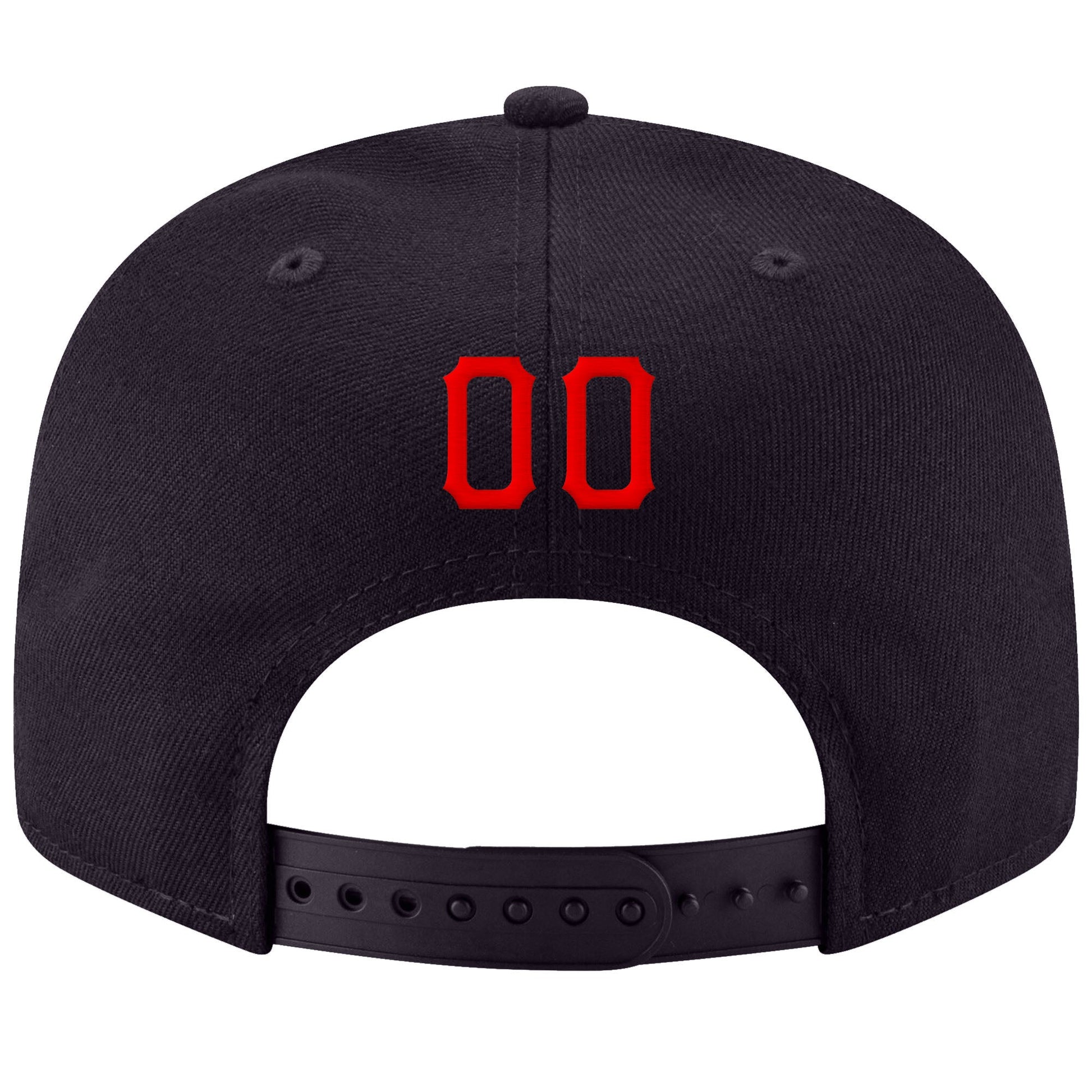 Custom Navy Red-Gold Stitched Adjustable Snapback Hat view 3