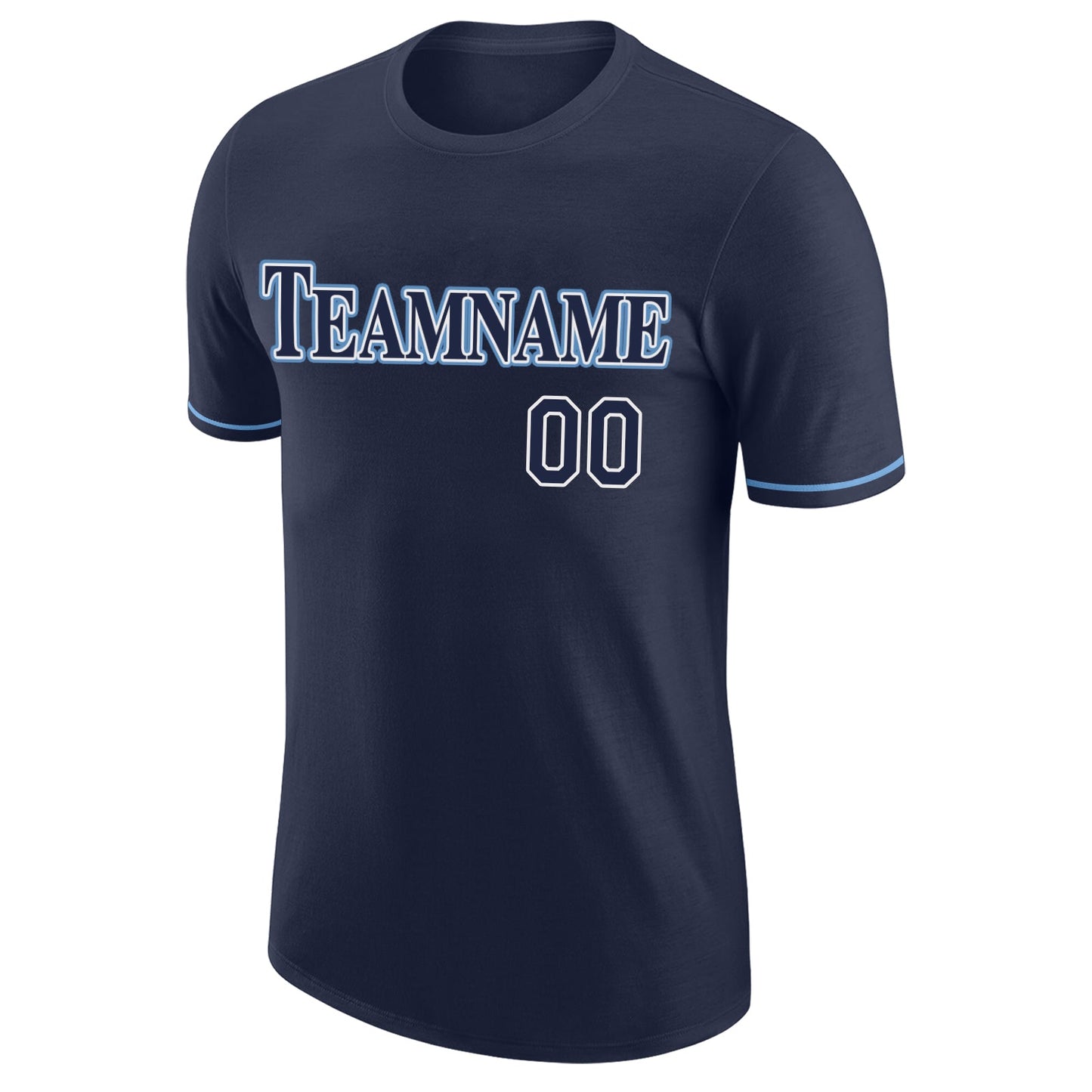 Custom Navy Navy-Powder Blue Performance T-Shirt view 5