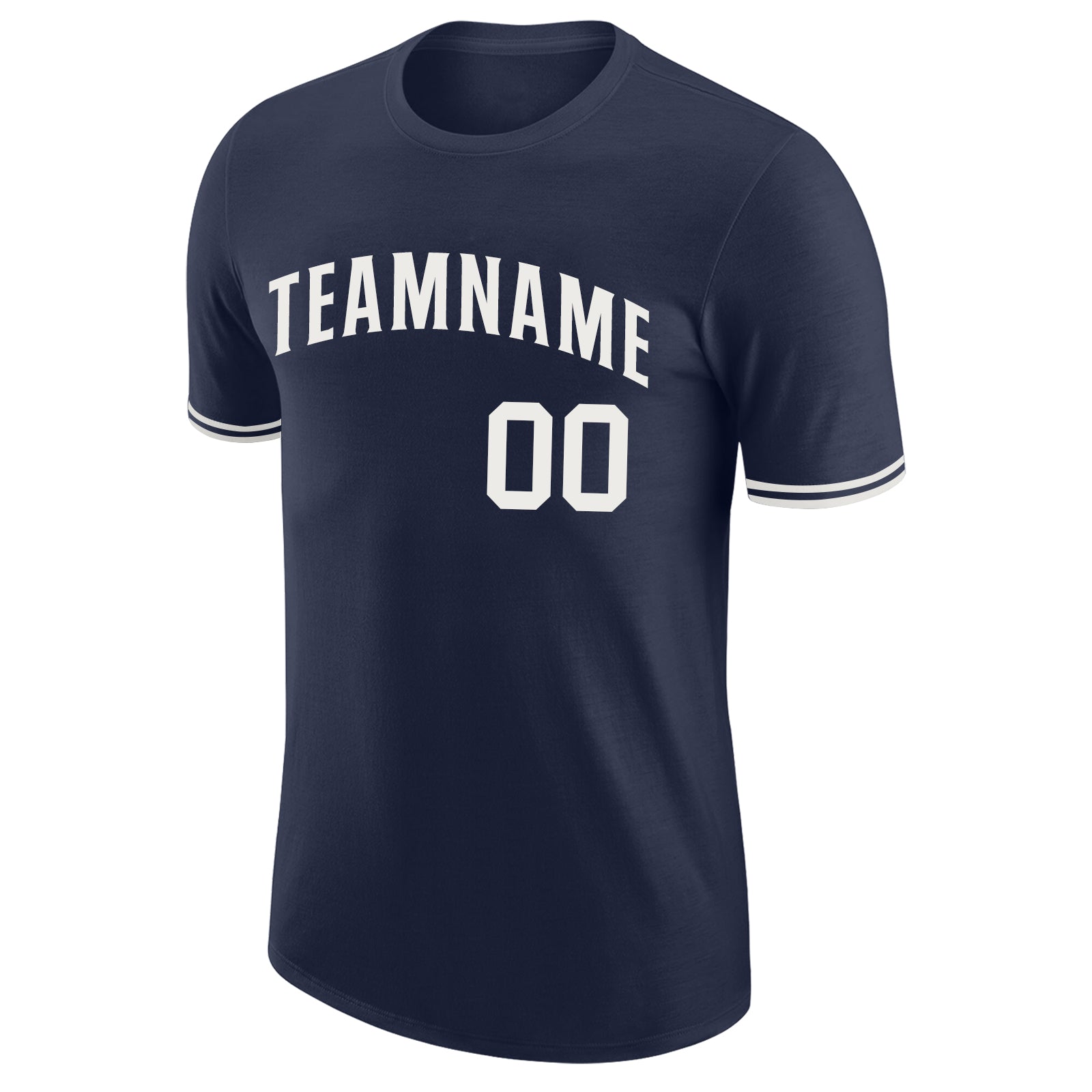 Custom Navy White Performance T-Shirt view 5