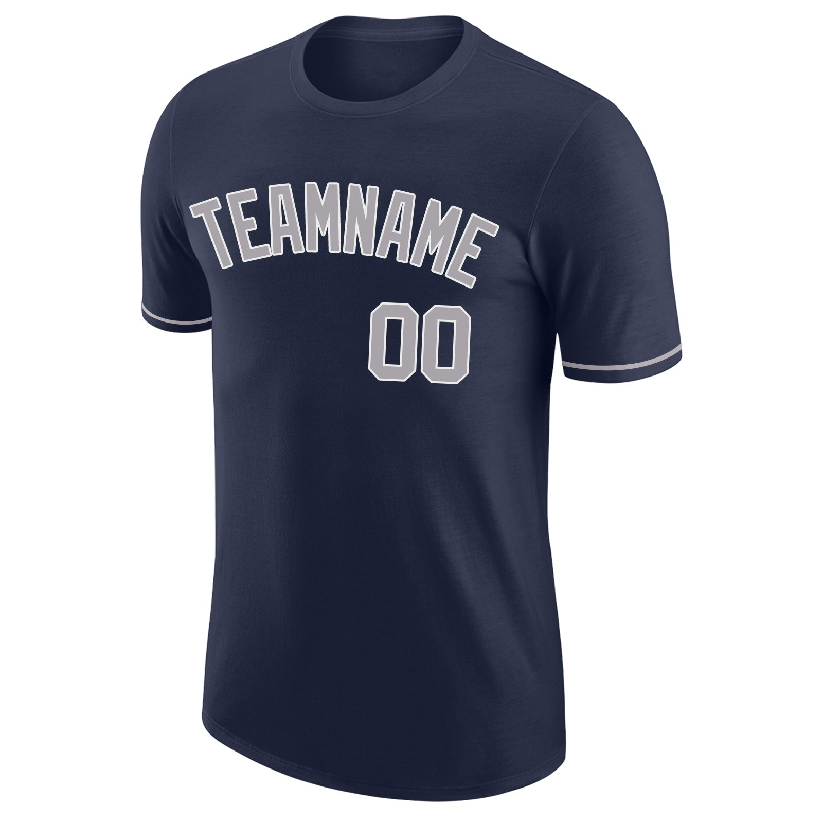 Custom Navy Gray-White Performance T-Shirt view 5