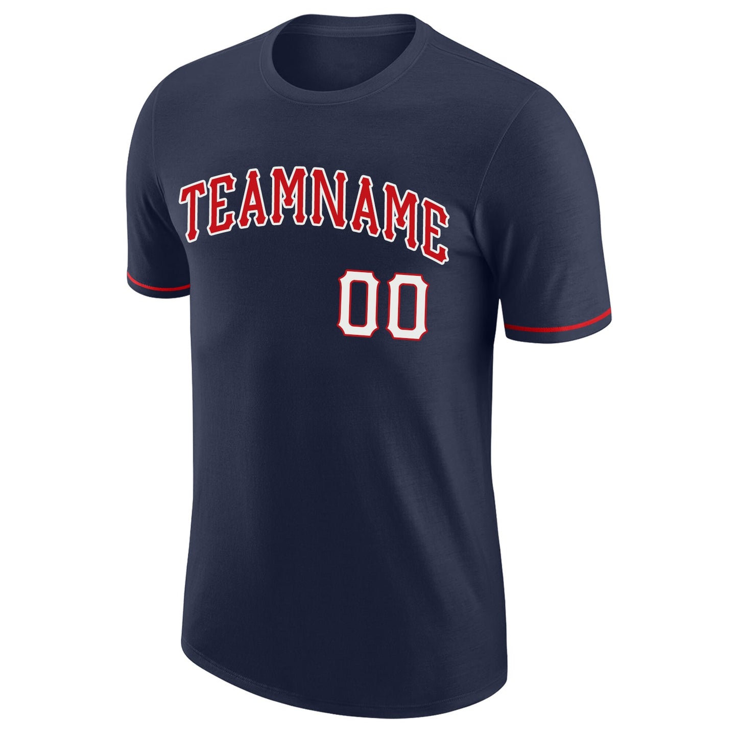 Custom Navy Red-White Performance T-Shirt view 5