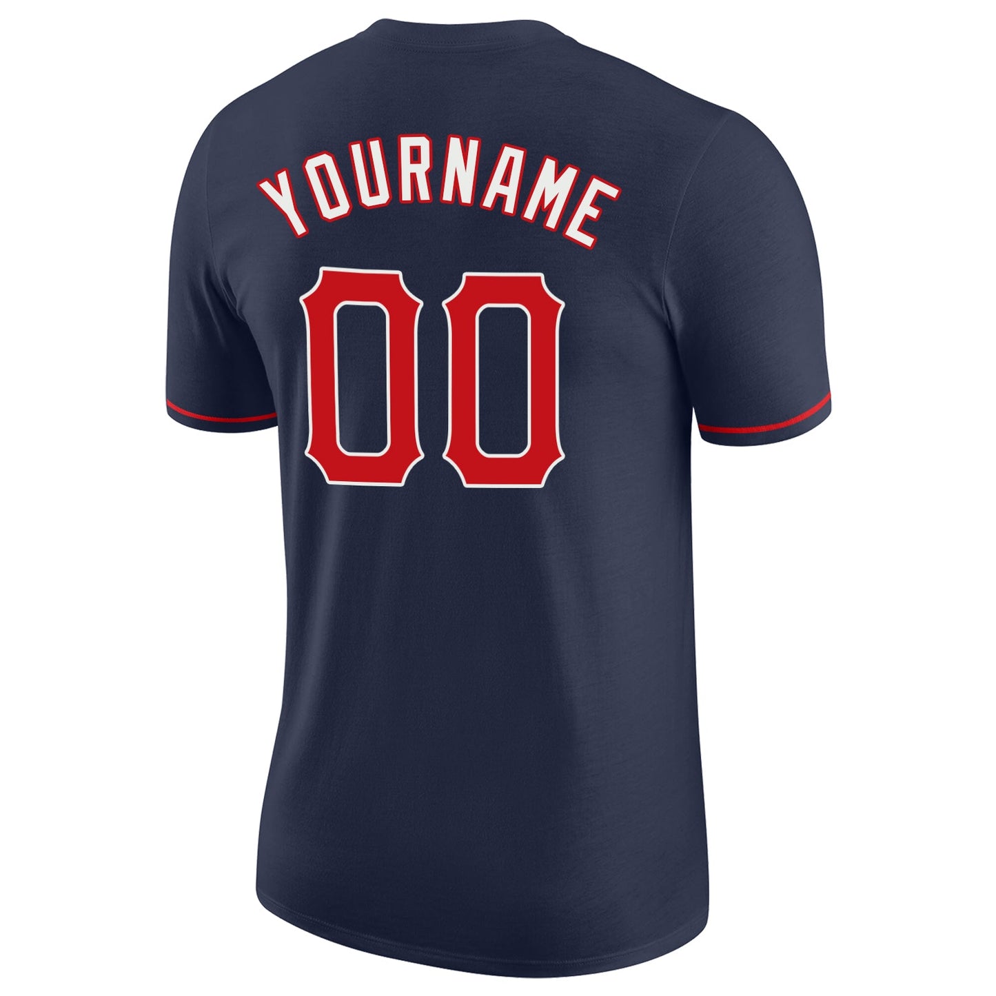 Custom Navy Red-White Performance T-Shirt view 6
