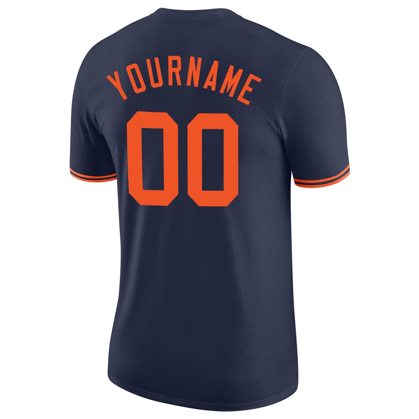 Custom Navy Orange Performance T-Shirt view 6