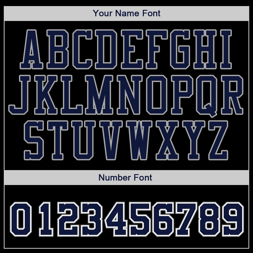 Custom Navy Navy-Gray Authentic Baseball Jersey view 5