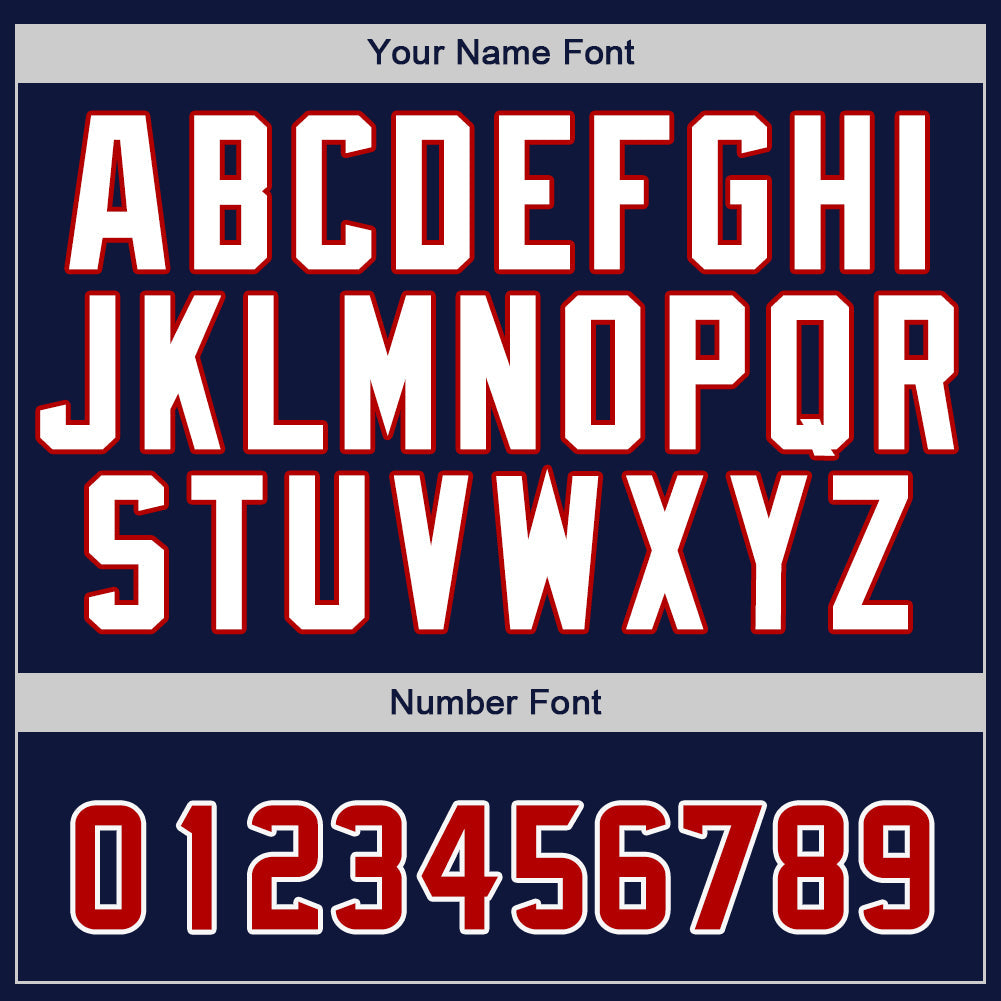 Custom Navy Red-White Authentic Baseball Jersey view 5