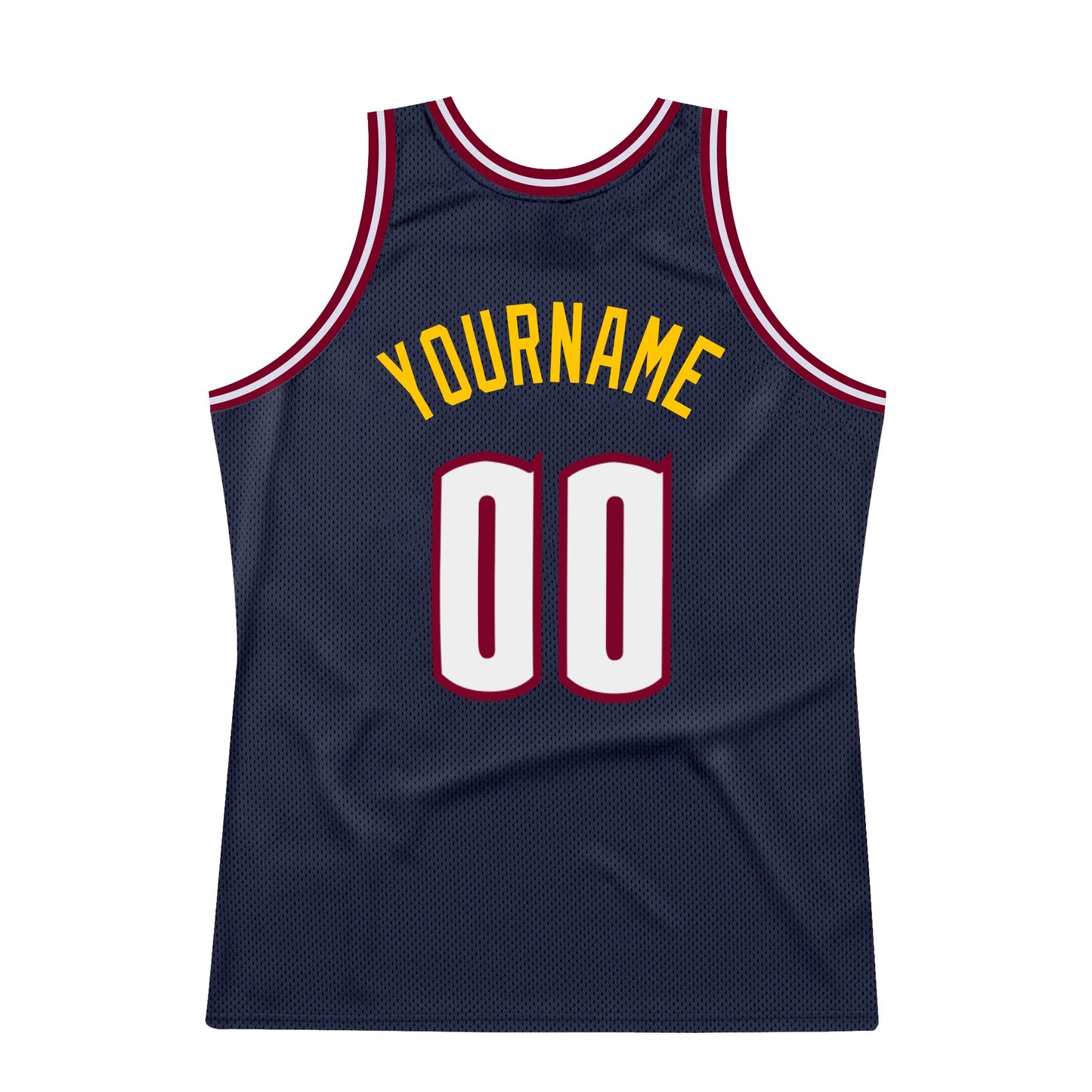 Custom Navy White-Maroon Authentic Throwback Basketball Jersey view 6