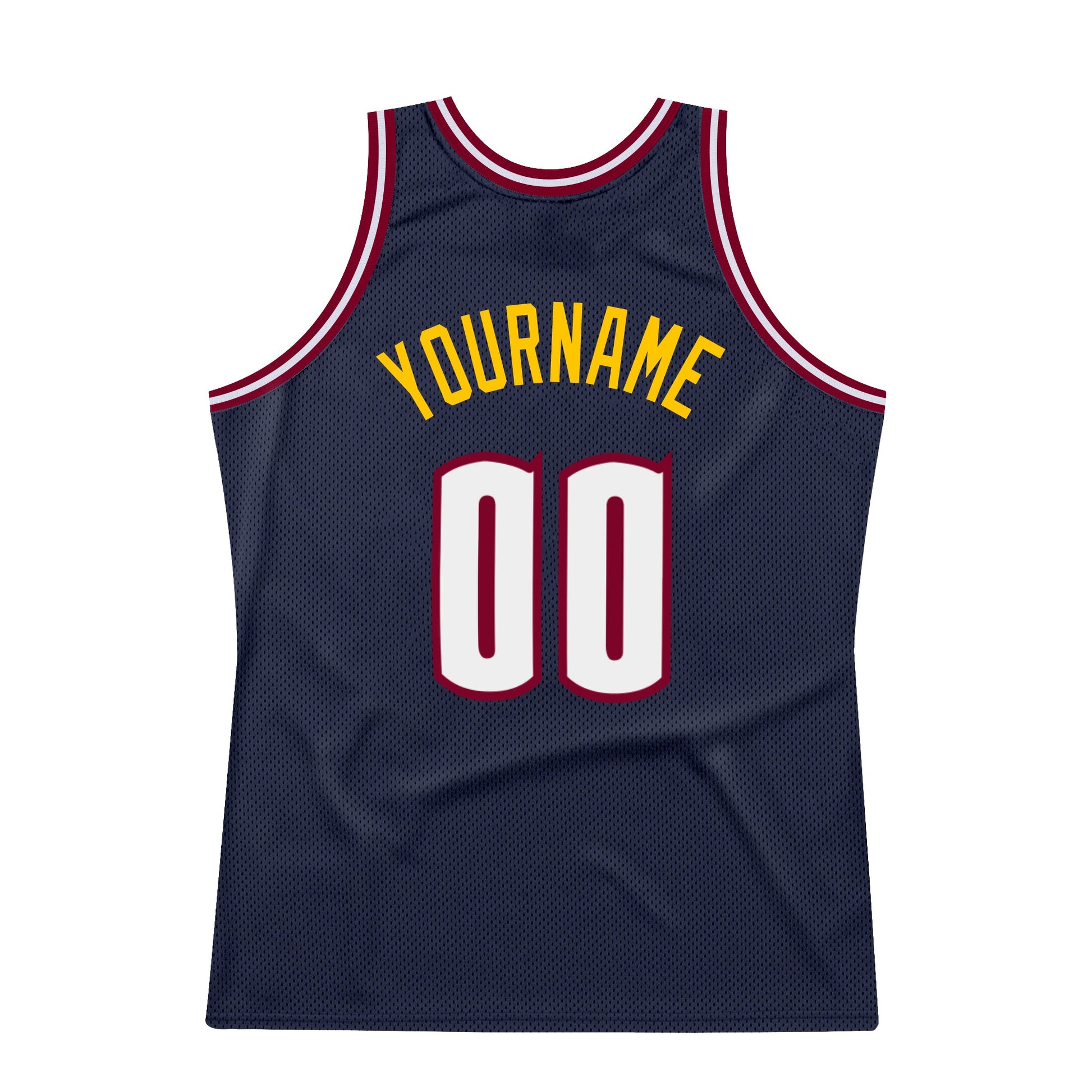 Custom Navy White-Maroon Authentic Throwback Basketball Jersey view 6