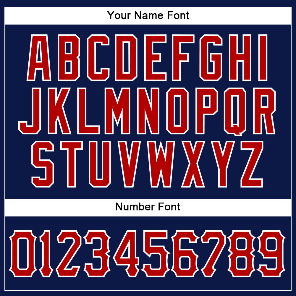 Custom Navy Red-White Authentic Baseball Jersey view 4
