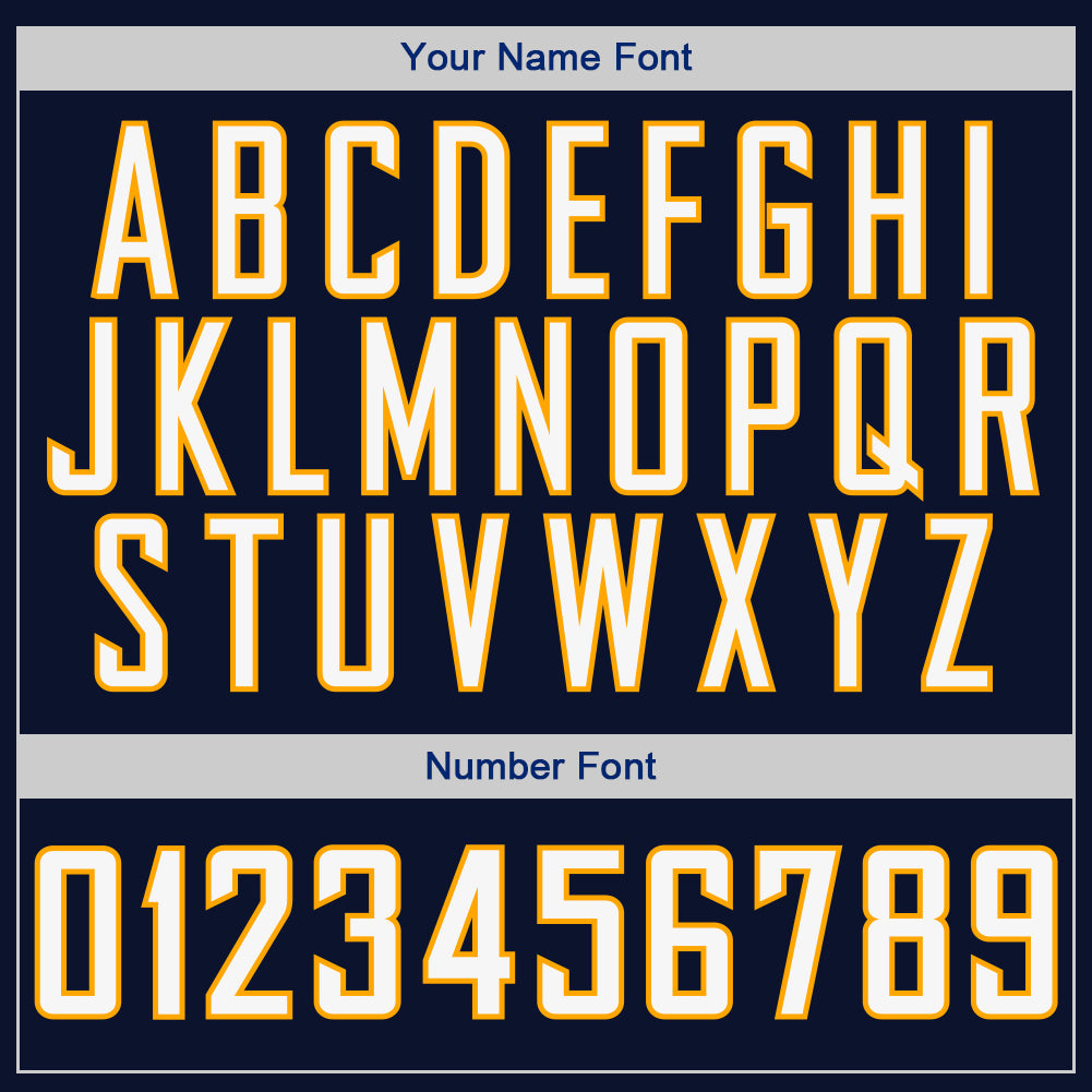 Custom Navy White-Gold Authentic Baseball Jersey view 4