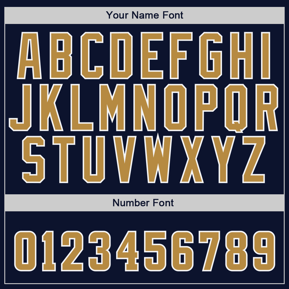 Custom Navy Old Gold-White Authentic Baseball Jersey view 4