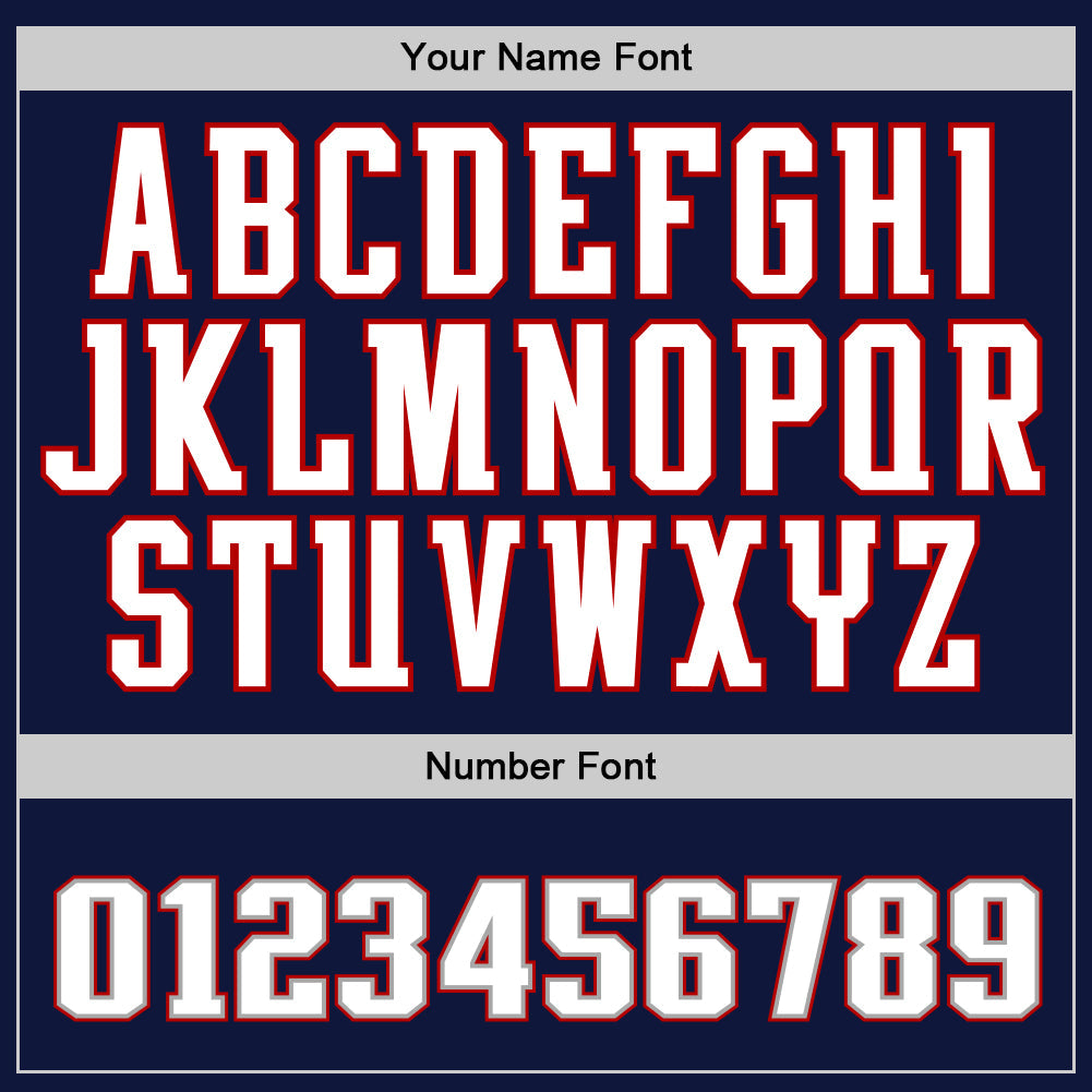 Custom Navy White-Red Authentic Baseball Jersey view 5