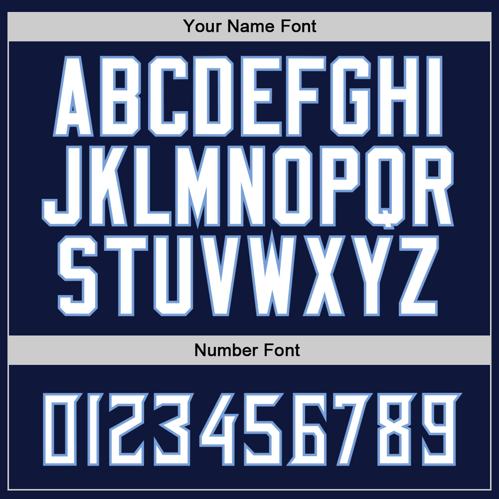 Custom Navy White-Light Blue Authentic Baseball Jersey view 5