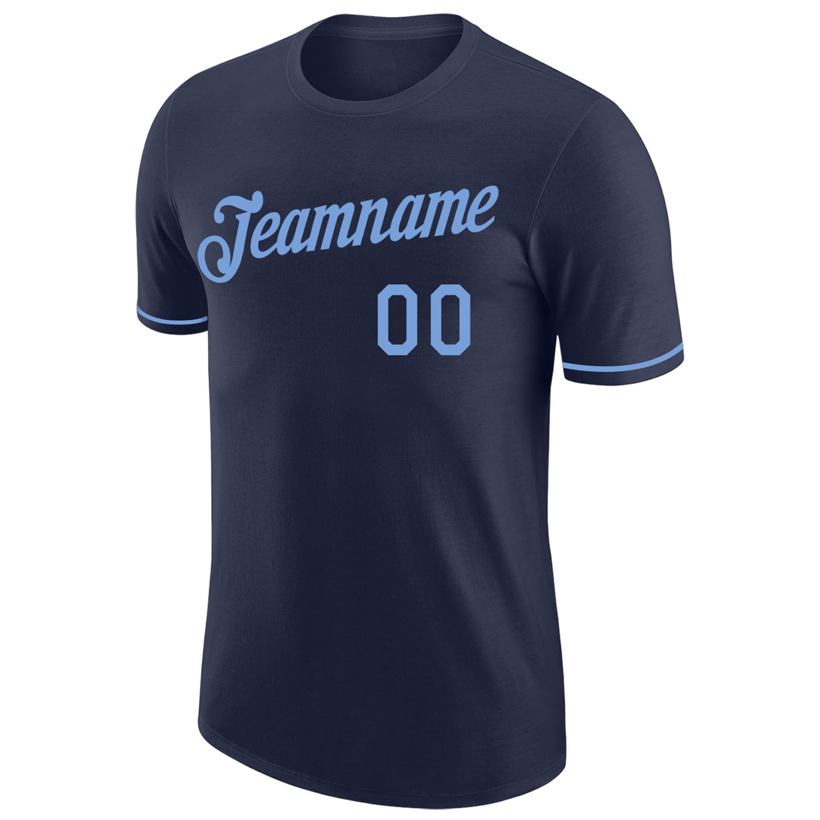 Custom Navy Light Blue Performance T-Shirt view 5
