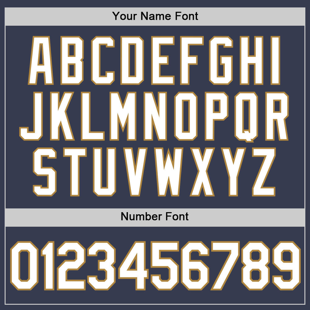 Custom Navy White-Old Gold Performance T-Shirt view 3