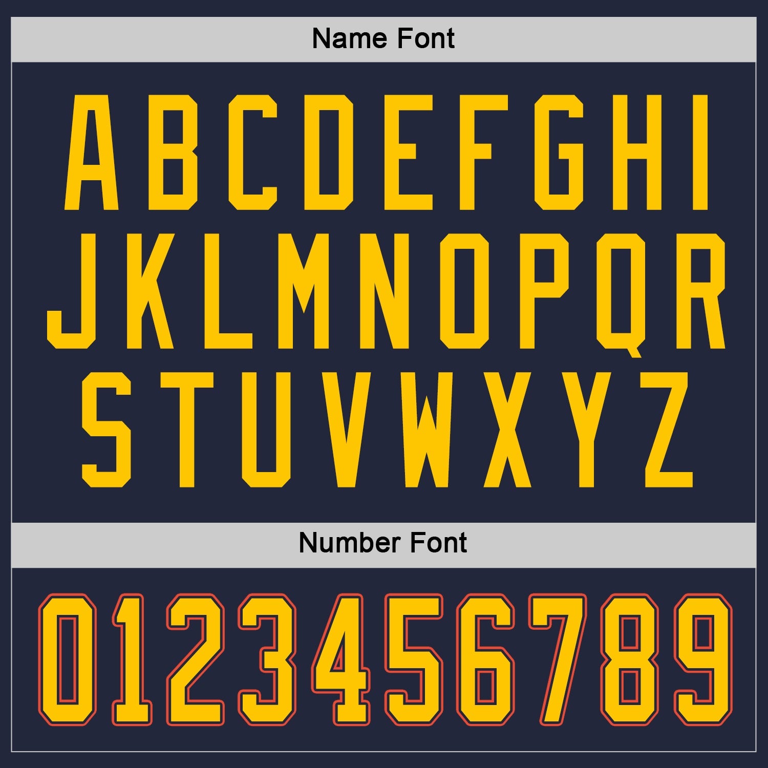 Custom Navy Gold-Orange Hockey Jersey view 3