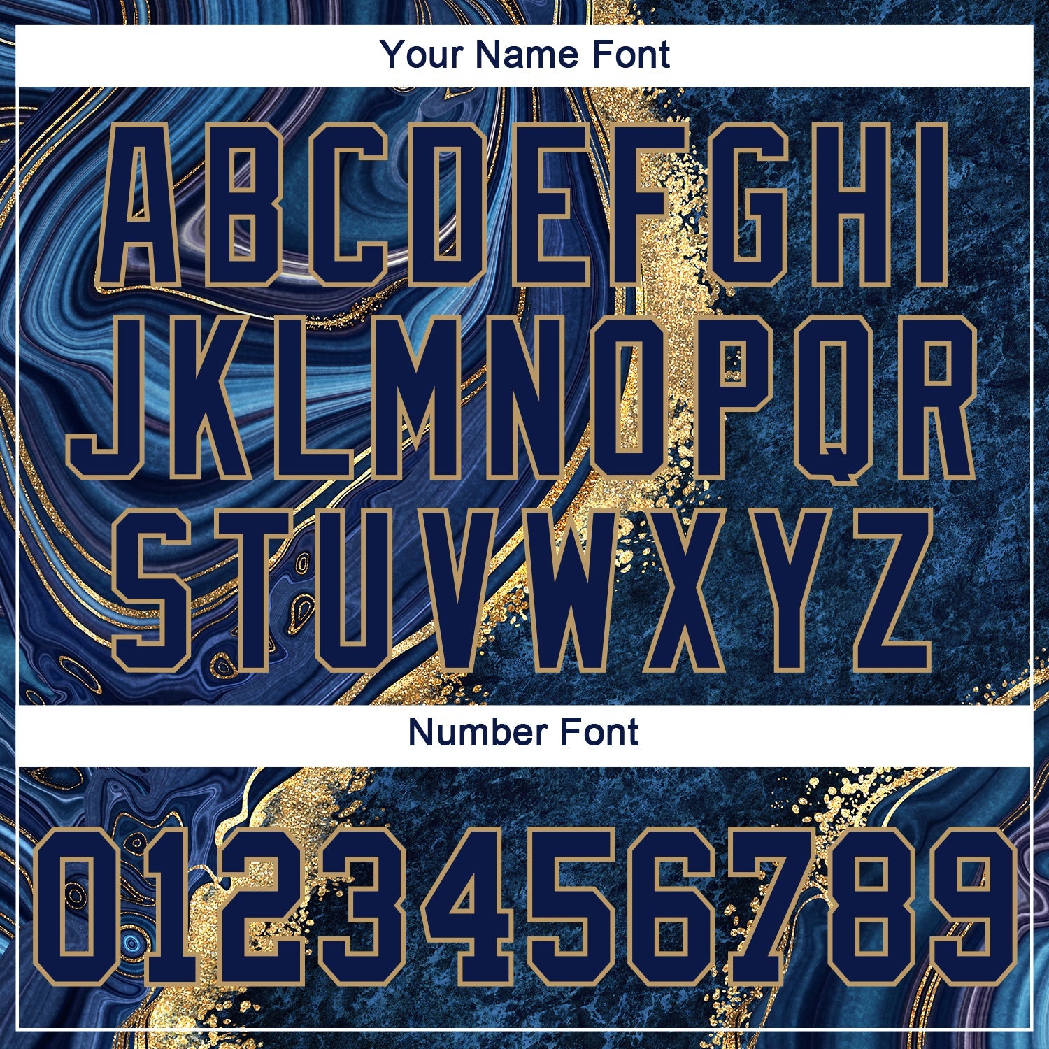 Custom Navy Navy-Old Gold 3D Pattern Design Marble Authentic Baseball Jersey view 5