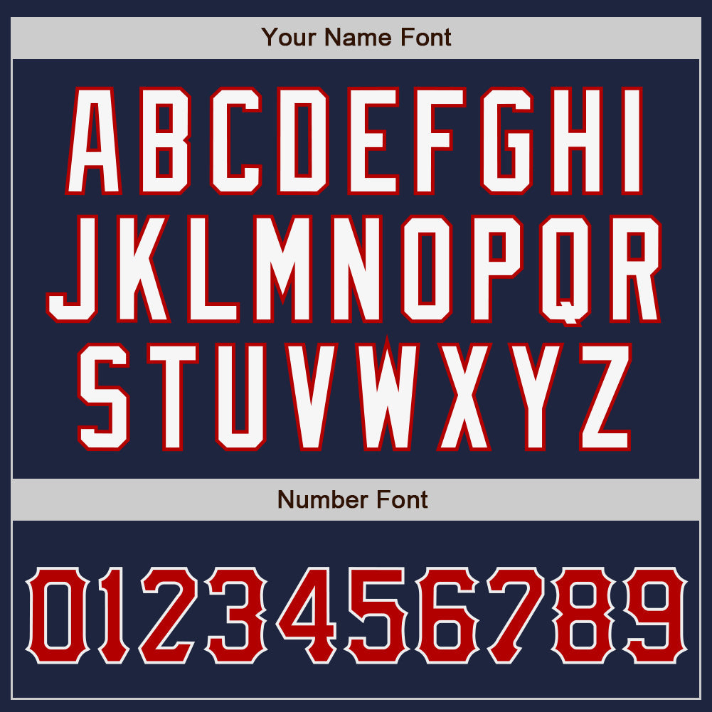 Custom Navy Red-White Authentic Baseball Jersey view 4