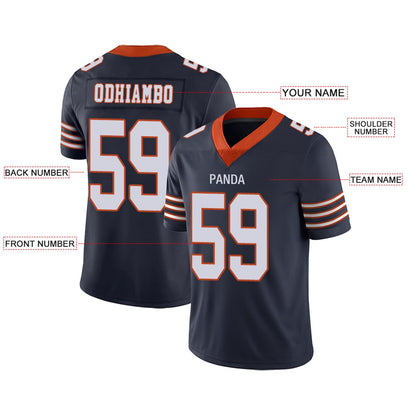 Custom C.Bears Football Jerseys Team Player or Personalized Design Your Own Name for Men's Women's Youth Jerseys Navy view 4