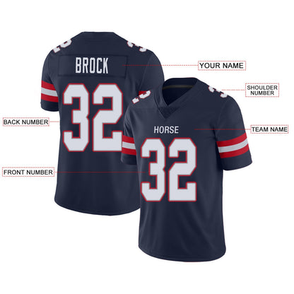 Custom NE.Patriots Football Jerseys Team Player or Personalized Design Your Own Name for Men's Women's Youth Jerseys Navy view 4