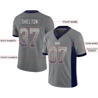 Custom NE.Patriots Stitched American Football Jerseys Personalize Birthday Gifts Grey Jersey view 2