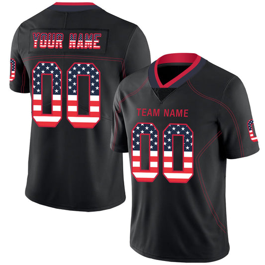 Custom NE.Patriots Stitched American Football Jerseys Personalize Birthday Gifts Black Jersey - Main View
