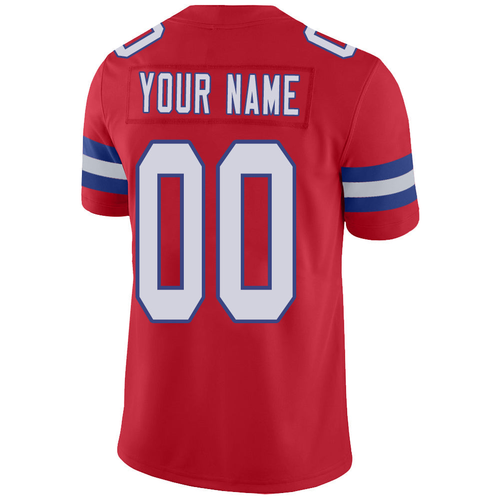 Custom NE.Patriots Stitched American Football Jerseys Personalize Birthday Gifts Red Jersey view 3