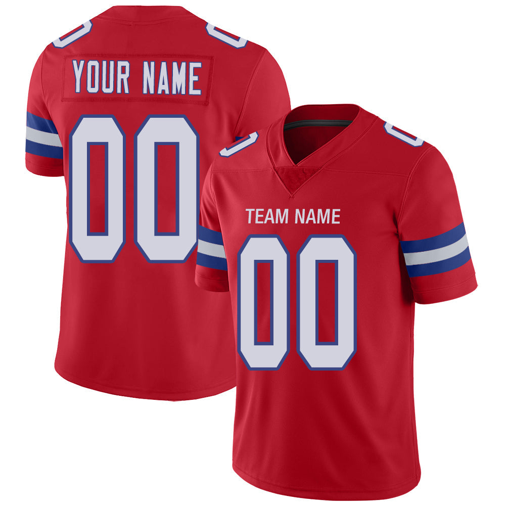 Custom NE.Patriots Stitched American Football Jerseys Personalize Birthday Gifts Red Jersey - Main View