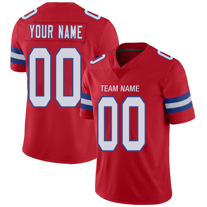 Custom NE.Patriots Stitched American Football Jerseys Personalize Birthday Gifts Red Jersey - Main View