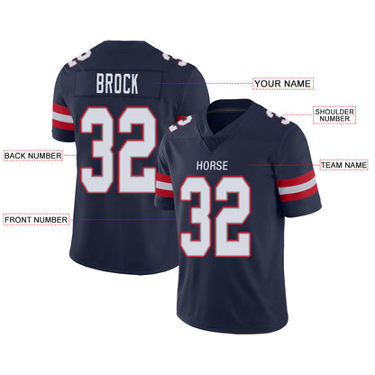 Custom NE.Patriots Stitched American Football Jerseys Personalize Birthday Gifts Navy Jersey view 2