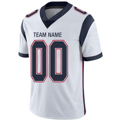 Custom NE.Patriots Stitched American Football Jerseys Personalize Birthday Gifts White Jersey view 4