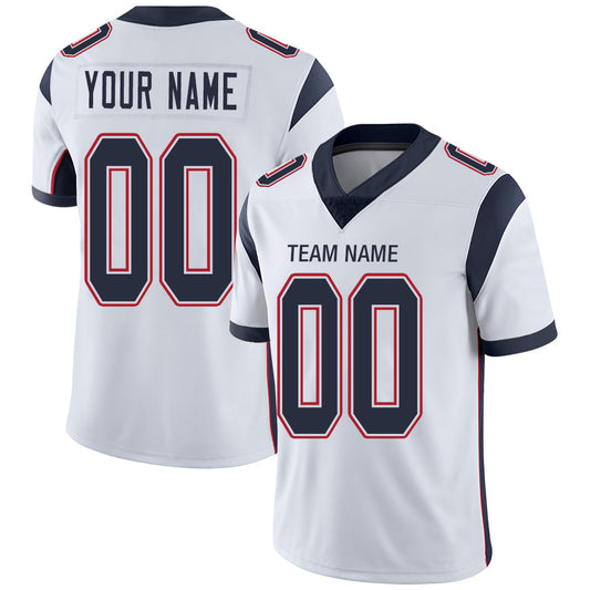 Custom NE.Patriots Stitched American Football Jerseys Personalize Birthday Gifts White Jersey - Main View