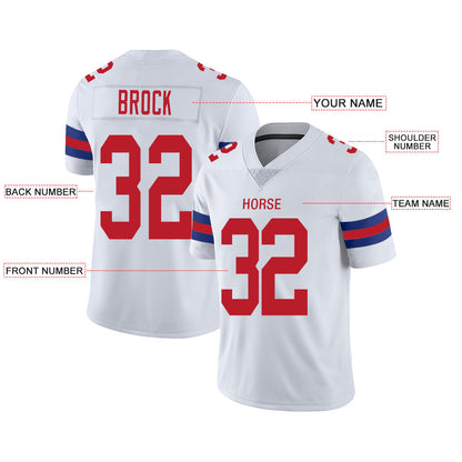 Custom NE.Patriots Stitched American Football Jerseys Personalize Birthday Gifts White Jersey view 2